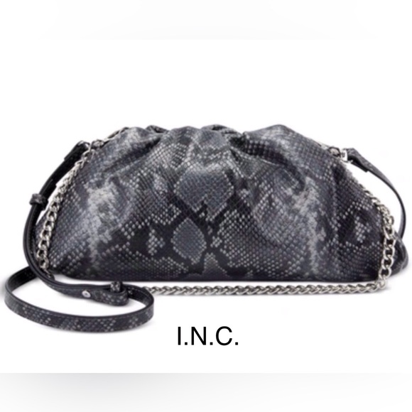 INC International Concepts Handbags - INC International Concepts Black and Gray Snake Print KJ Clutch
